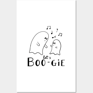 Cute ghost stickers, cute ghosts dancing, Posters and Art